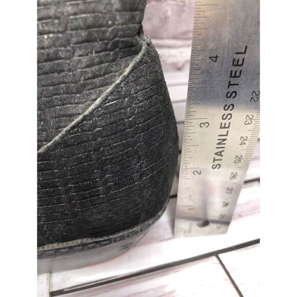 Joe's Black Suede Leather Casual Pull On Heeled Boots Women Sz 7M US/38EU - Picture 12 of 16